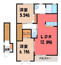 宇都宮駅 バス13分  ミツトヨ前下車：停歩7分 2階の物件間取画像